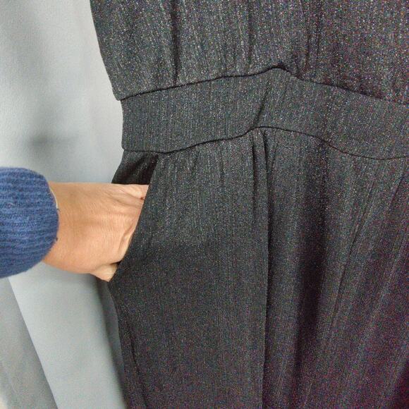 Torrid Jumpsuit Womens Plus 4X Black Sparkly Pockets Stretch Lined New - Picture 6 of 12